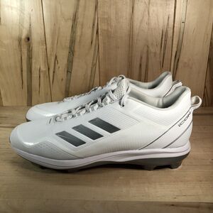 Adidas Mens Icon 7 Mid Baseball Cleats White Silver S23882 Size 16 New